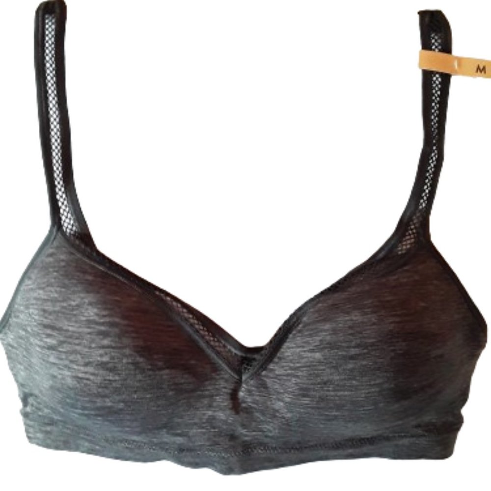 Hanes Perfect Coverage ComfortFlex Fit Wirefree Bra Gravel Grey Heather Size M